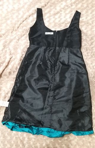 Vestido fiesta turquesa-negro