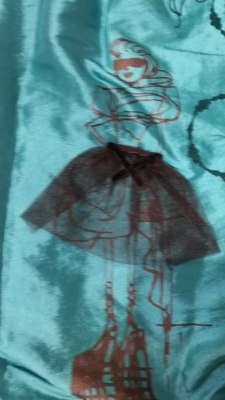 Vestido fiesta turquesa-negro