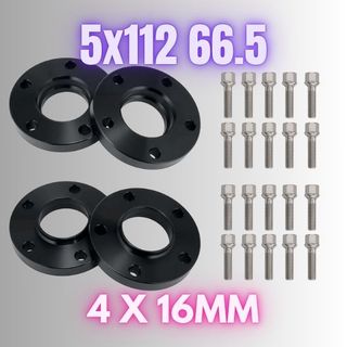 Separadores 16mm 5x112 66.5 Negros