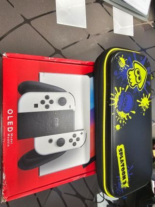Nintendo Switch OLED Bianca + Custodia splatoon, comando