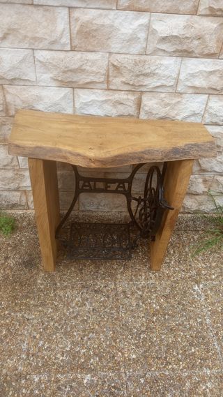 Mesa consola Alfa - Madera y forja