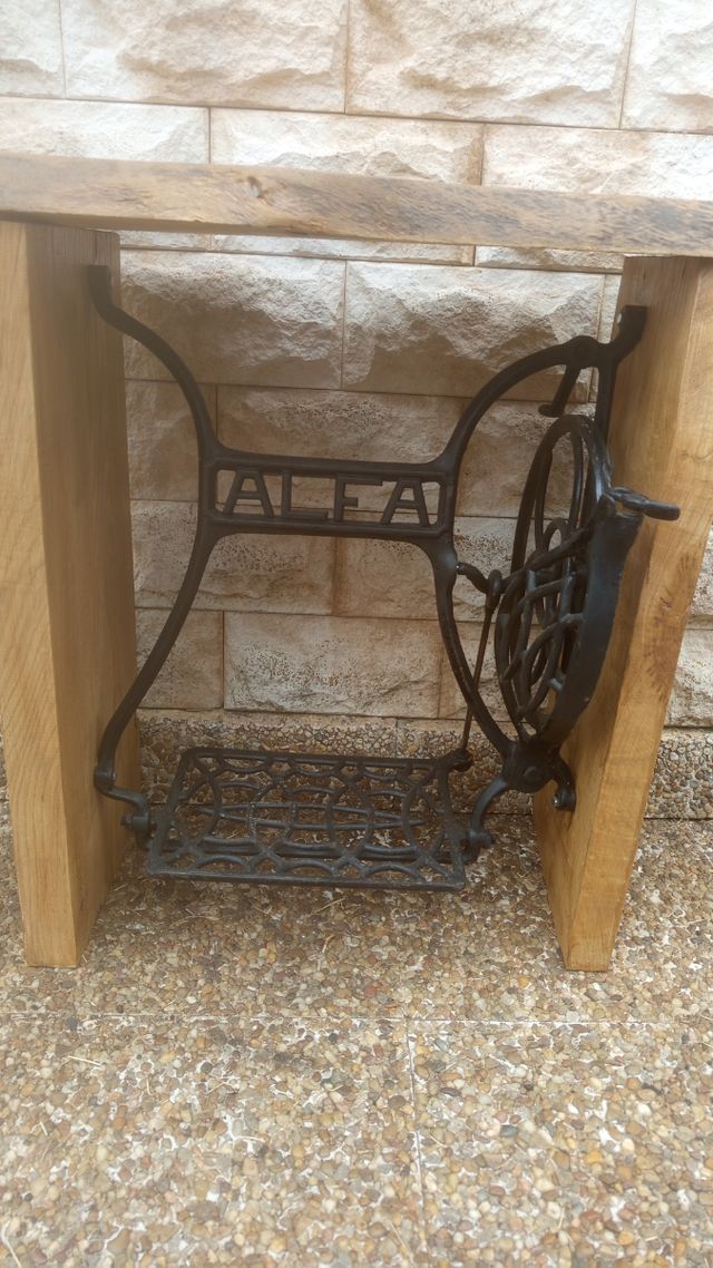 Mesa consola Alfa - Madera y forja