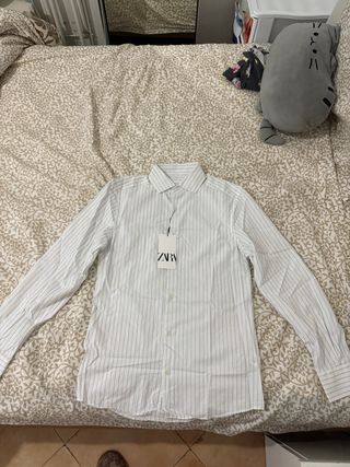 Camisa Vestir Zara Blanca Rayas