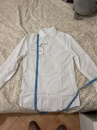 Camisa Vestir Zara Blanca Rayas