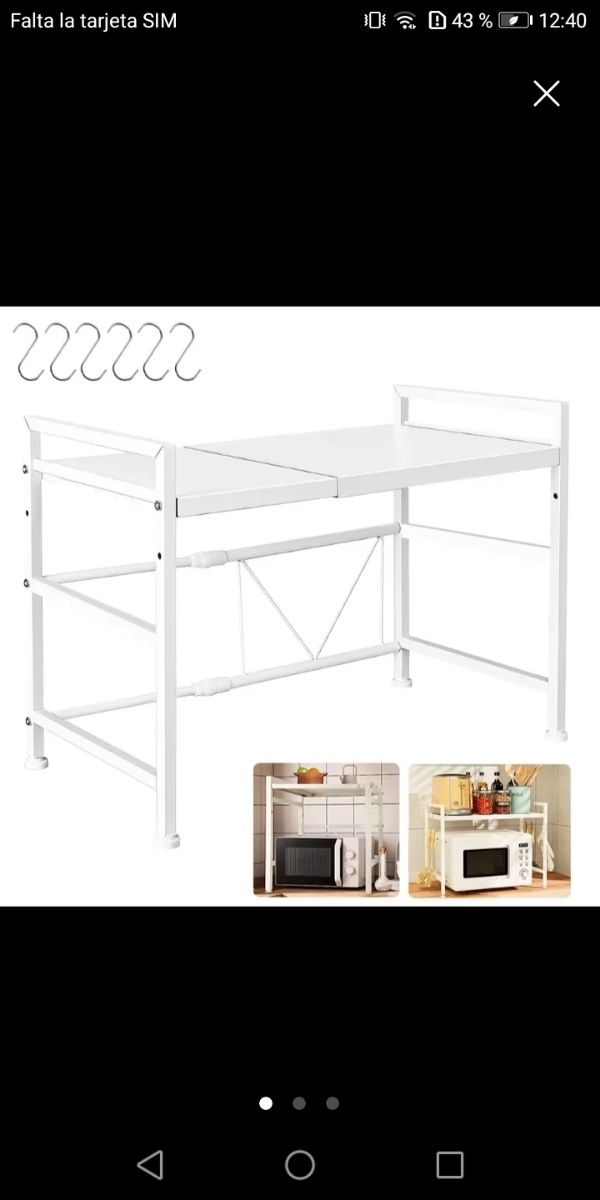 Estantería microondas blanca