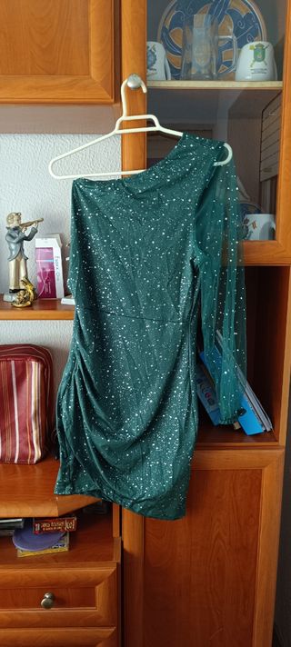 Vestido mini verde brillante