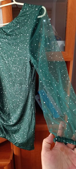 Vestido mini verde brillante
