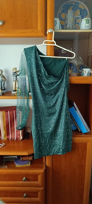 Vestido mini verde brillante