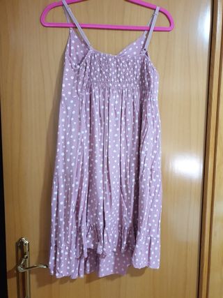 Vestido tirantes rosa estampado