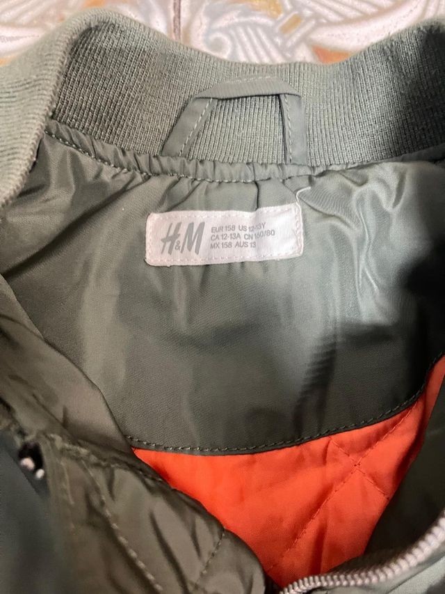 Chaqueta bomber verde niño 12-13 años