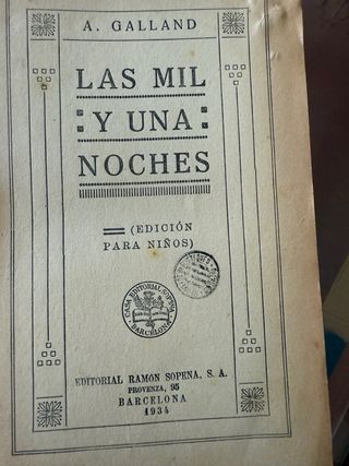 LAS MIL Y UNA NOCHE EDICIÓN PARA NIÑOS SOPENA 1934