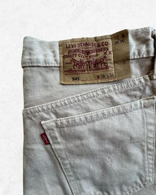 Jeans Levis 501 Original Unisex Beige W36/L36