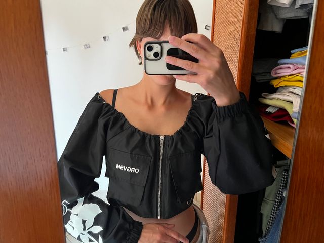 Crop top ORGVSM nero tg M