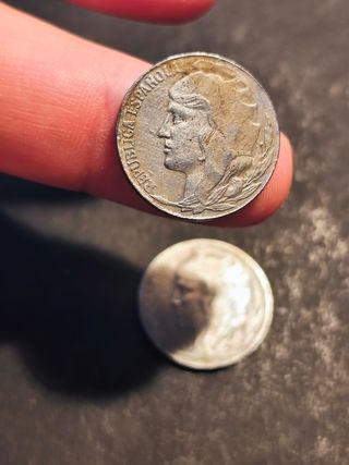 2 Monedas 5 Céntimos España 1937