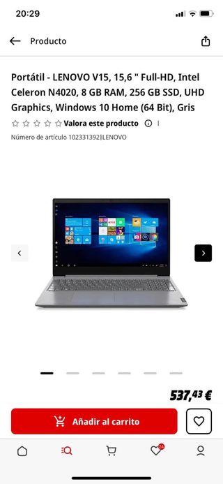 Portátil Lenovo nuevo y precintado a estrenar.