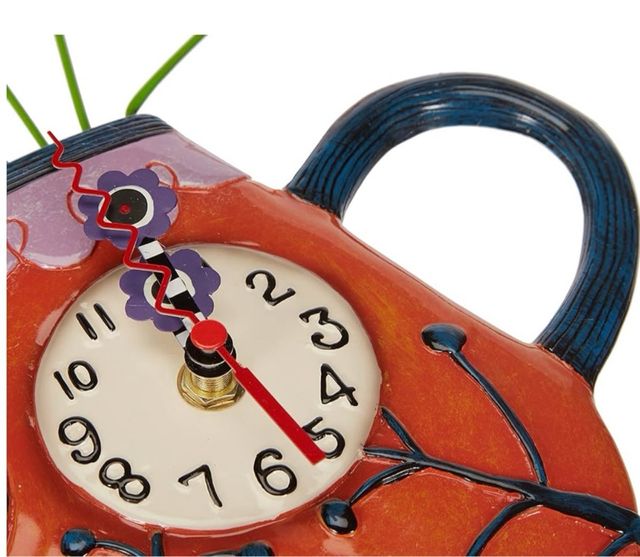 Reloj Pared Enesco - Tetera Flores