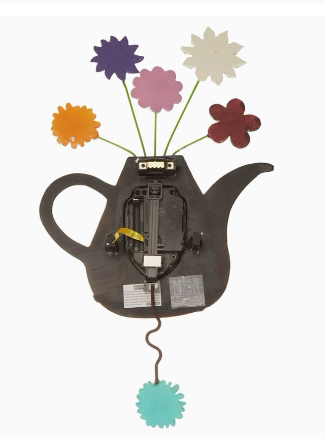 Reloj Pared Enesco - Tetera Flores