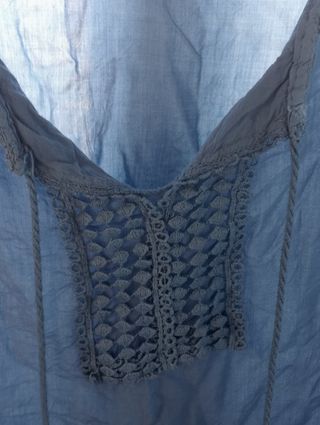 Blusa azul manga corta - Talla única