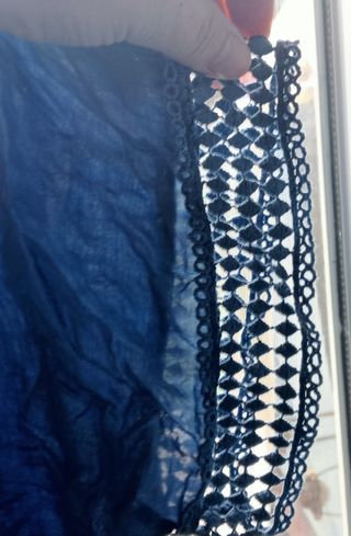 Blusa azul manga corta - Talla única