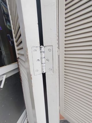 Puerta plegable 5 hojas madera blanca para pintar