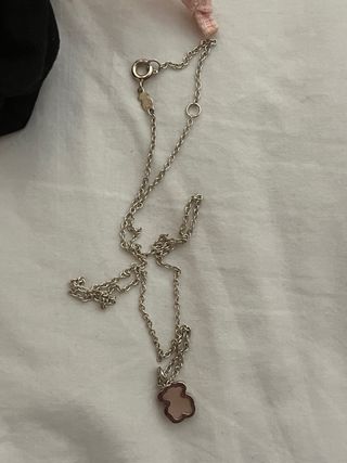 Collar Tous oso rosa plata