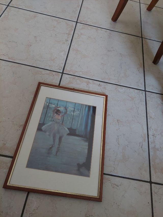 Stampa ballerina Degas, cornice legno