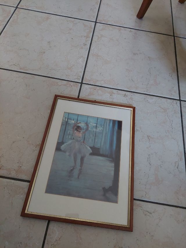 Stampa ballerina Degas, cornice legno