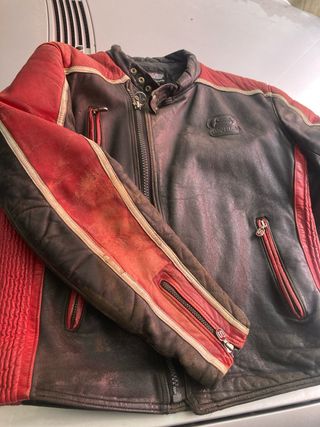 Cazadora piel  moto retro