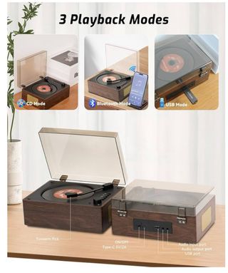 Retro mini tocadiscos CD Bluetooth