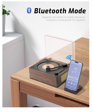 Retro mini tocadiscos CD Bluetooth