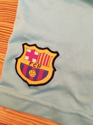 Shorts FC Barcelona niño turquesa