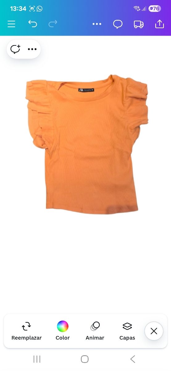 Top Zara Naranja - Talla M