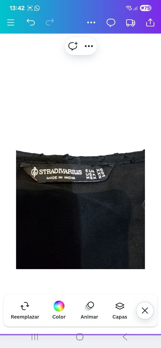 Blusa Stradivarius negra efecto corsé talla XS