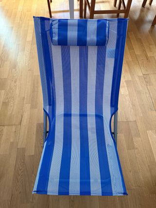Silla playa plegable azul rayas