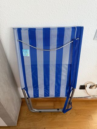 Silla playa plegable azul rayas