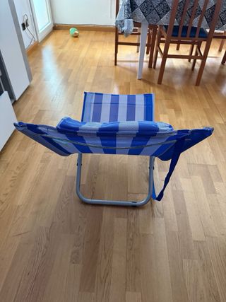 Silla playa plegable azul rayas