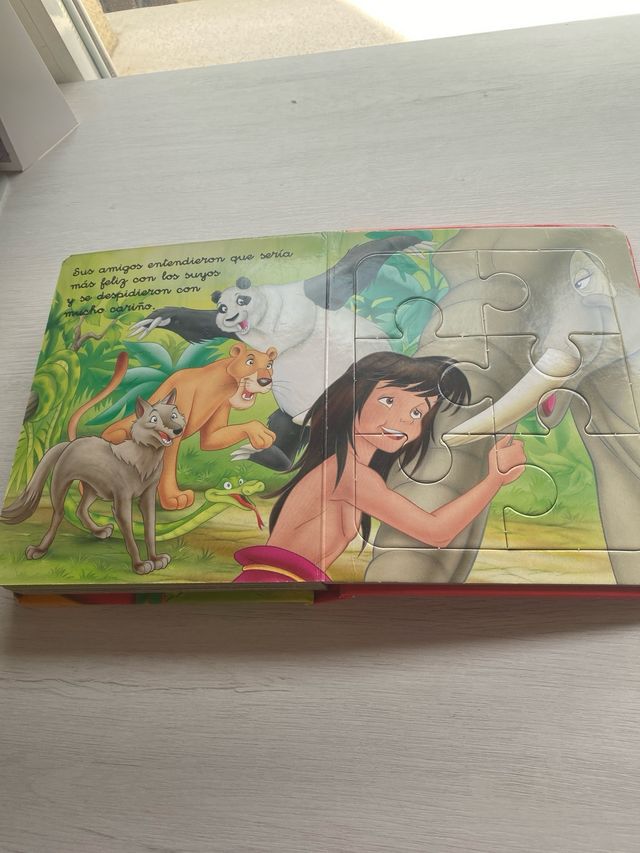 Cuento El Libro de la Selva con 6 puzles.