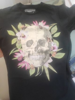 Camiseta Pull&Bear Calaveras M