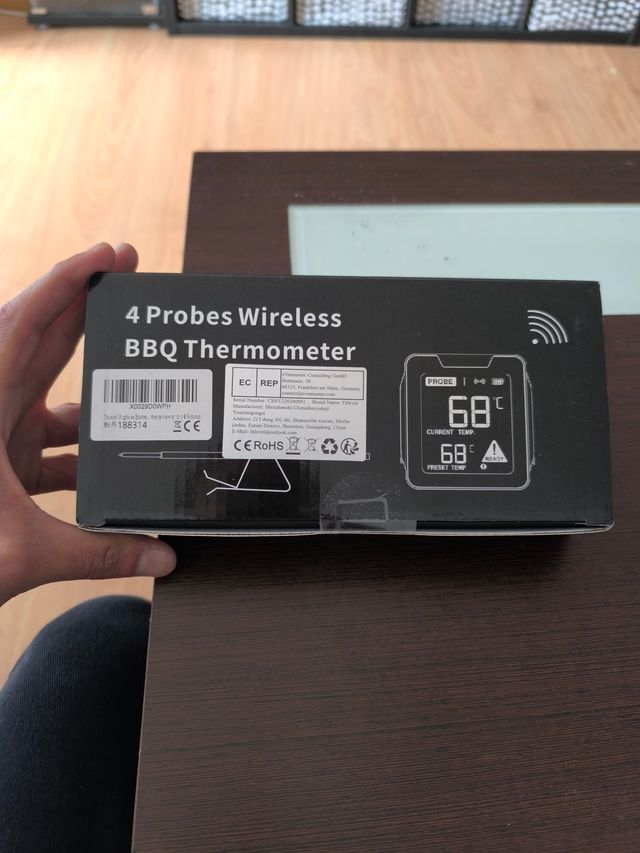 Termómetro inalámbrico BBQ 4 sondas