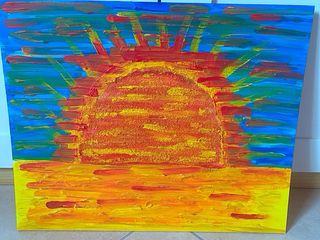 Quadro dipinto tramonto