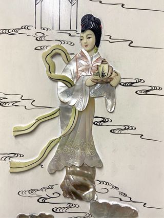 2 Paneles Jade Mujer - Arte Asiático 1960’s