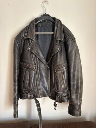 Chaqueta cuero marrón vibtage
