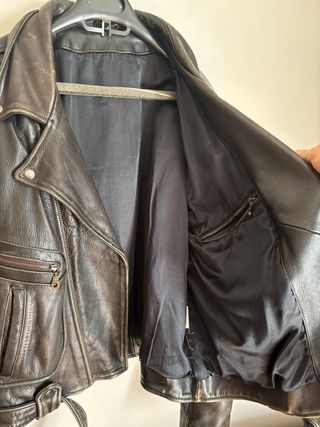 Chaqueta cuero marrón vibtage