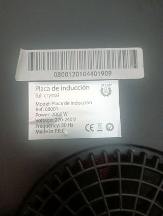 Placa inducción Cecotec 2000w