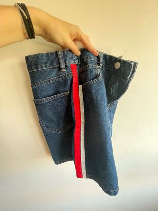 Falda vaquera tiro alto | Rojo-Azul