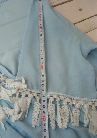 Blusa azul cruzada mujer