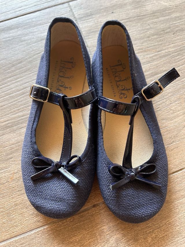 Manoletinas niña azul marino T1