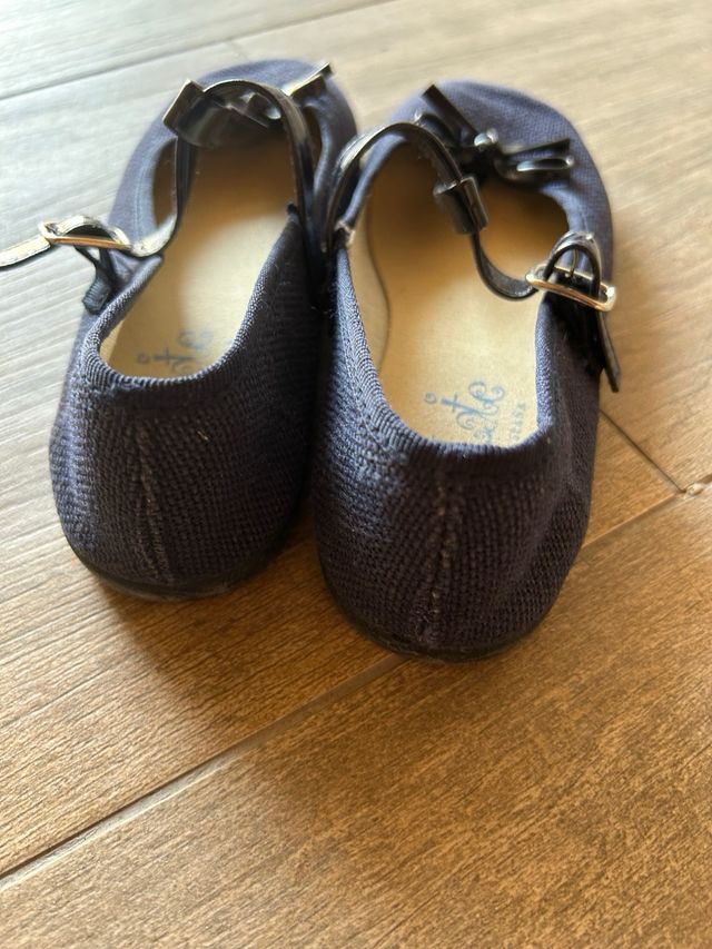 Manoletinas niña azul marino T1