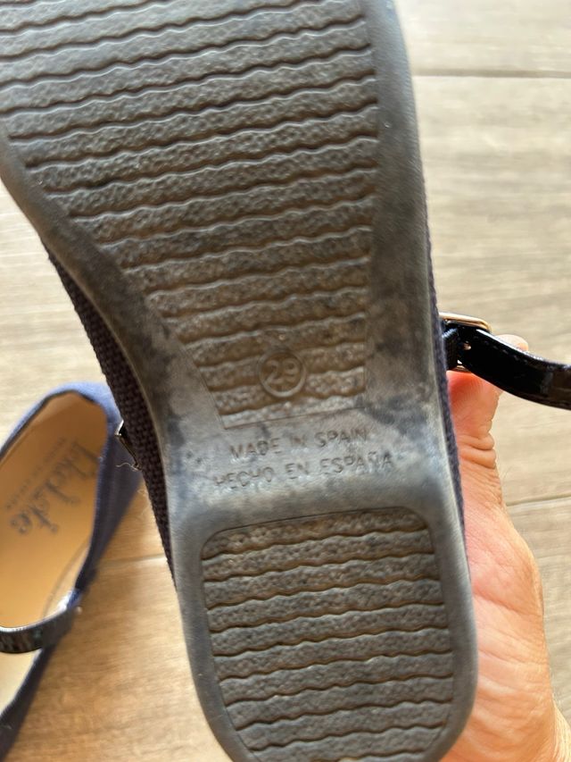 Manoletinas niña azul marino T1