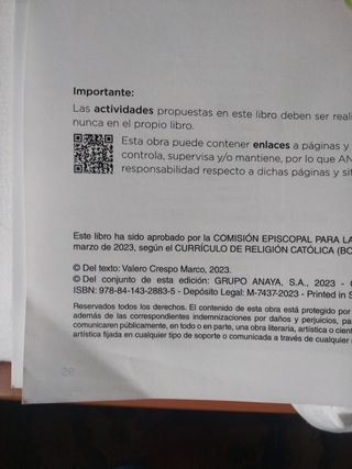 Libro Religión Católica 4ESO ANAYA